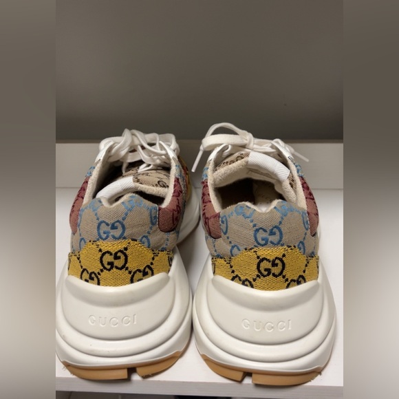 Gucci Multicolor GG Rhyton Sneakers Logo Canvas Size 6 - Picture 7 of 7